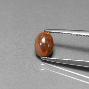 Opala de Chocolate Multicolorido Natural 0.37ct, Corte Oval, Opaco