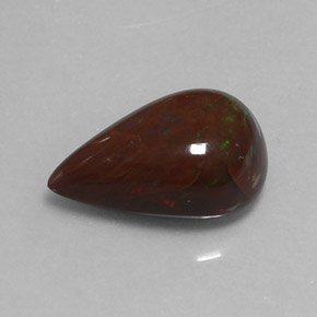 Opala chocolate marrom natural 3,83ct, formato de pêra, opaco