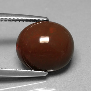 Opala chocolate multicolorido natural 5,05ct, corte oval, opaco