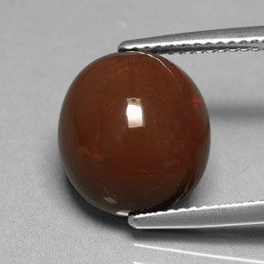 Opala chocolate multicolorido natural 5,05ct, corte oval, opaco