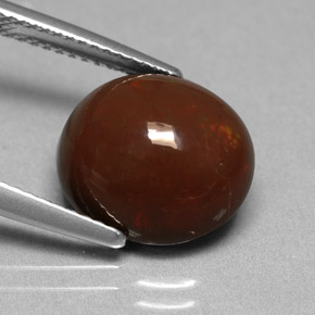 Opala chocolate multicolorido natural 5,05ct, corte oval, opaco