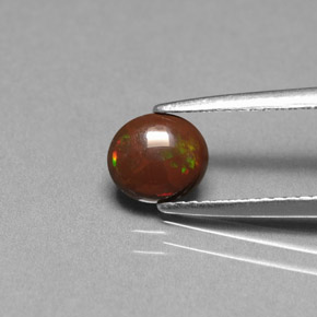 Opala chocolate multicolorido natural 0,44ct, corte oval, opaco