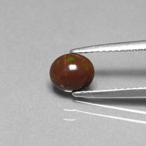 Opala chocolate multicolorido natural 0,44ct, corte oval, opaco