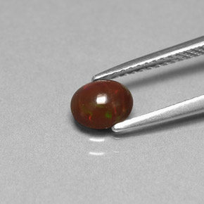 Opala chocolate multicolorido natural 0,44ct, corte oval, opaco