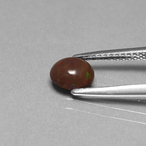 Opala chocolate multicolorido natural 0,49ct, corte oval, opaco