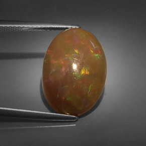 Opala chocolate multicolorido natural 5,32ct, corte oval, opaco