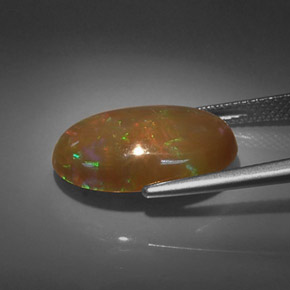 Opala chocolate multicolorido natural 5,32ct, corte oval, opaco