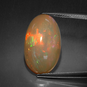 Opala chocolate multicolorido natural 10,52ct, corte oval, opaco