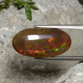 Opala chocolate multicolorido natural 7,66ct, corte oval, opaco