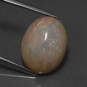 Opala chocolate multicolorido natural 5,59ct, corte oval, opaco