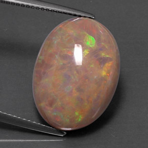 Opala chocolate multicolorido natural 9,78ct, corte oval, opaco