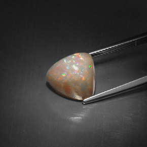 Opala chocolate multicolorido natural 6,51ct, trillion, opaco