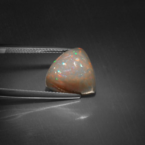 Opala chocolate multicolorido natural 6,51ct, trillion, opaco