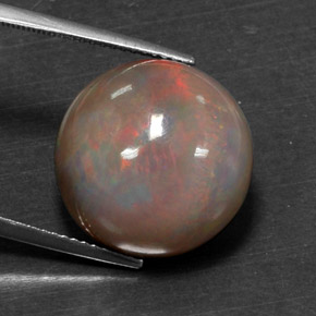 Opala chocolate multicolorido natural 11,31ct, corte redondo, opaco