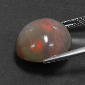 Opala chocolate multicolorido natural 11,31ct, corte redondo, opaco