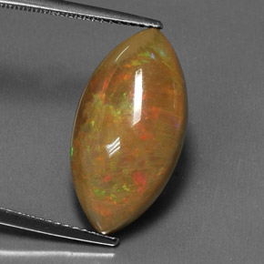 Opala chocolate multicolorido natural 5,99ct, marquise, opaco