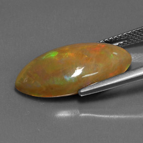 Opala chocolate multicolorido natural 5,99ct, marquise, opaco