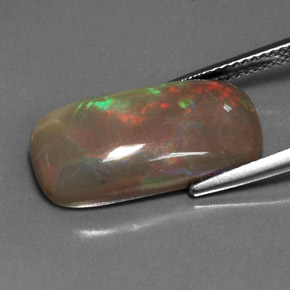 Opala chocolate multicolorido natural 6,36ct, almofada cortada, opaco