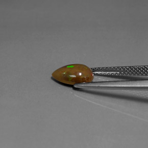 Opala chocolate multicolorido natural 0,92ct, formato de pêra, opaco
