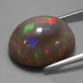 Opala chocolate multicolorido natural 8,40ct, corte oval, opaco