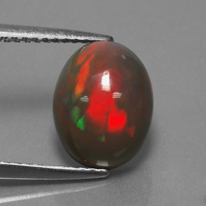Opala chocolate multicolorido natural 1,87ct, corte oval, opaco