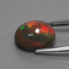 Opala chocolate multicolorido natural 1,87ct, corte oval, opaco