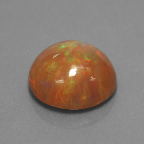 Opala chocolate multicolorido natural 4,33ct, corte redondo, opaco