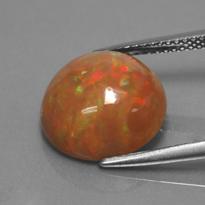 Opala chocolate multicolorido natural 4,33ct, corte redondo, opaco