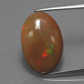 Opala de Chocolate Multicolorido Natural 4.08ct, Corte Oval, Opaco