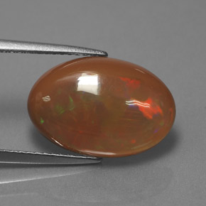 Opala de Chocolate Multicolorido Natural 4.08ct, Corte Oval, Opaco