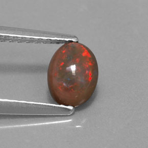 Opala de Chocolate Multicolorido Natural 0.41ct, Corte Oval, Translúcido