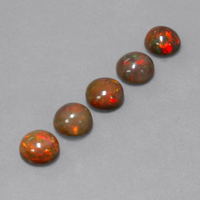 Pedras preciosas de opala chocolate multicolorido natural de  ct, corte redondo, opaco