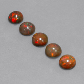 Pedras preciosas de opala chocolate multicolorido natural de  ct, corte redondo, opaco