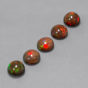 Pedras preciosas de opala chocolate multicolorido natural de  ct, corte redondo, opaco