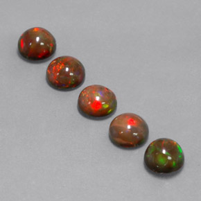 Pedras preciosas de opala chocolate multicolorido natural de  ct, corte redondo, opaco