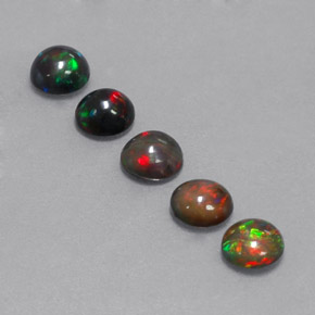 Pedras preciosas de opala chocolate multicolorido natural de  ct, corte redondo, opaco