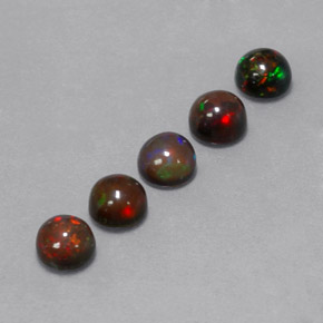 Pedras preciosas de opala chocolate multicolorido natural de  ct, corte redondo, opaco