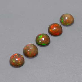 Pedras preciosas de opala chocolate multicolorido natural de  ct, corte redondo, opaco