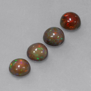 Pedras preciosas de opala chocolate multicolorido natural de  ct, corte redondo, translúcido