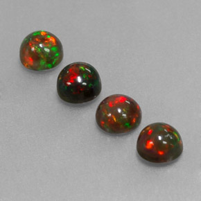 Pedras preciosas de opala chocolate multicolorido natural de  ct, corte redondo, opaco