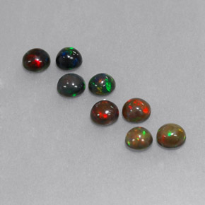 Pedras preciosas de opala chocolate multicolorido natural de  ct, corte redondo, opaco