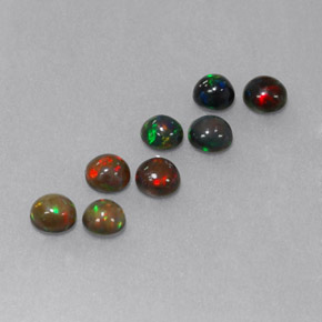 Pedras preciosas de opala chocolate multicolorido natural de  ct, corte redondo, opaco