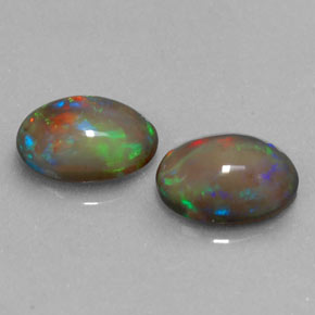 Pedras preciosas de opala chocolate multicolorido natural de  ct, corte oval, translúcido