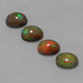 Pedras preciosas de opala chocolate multicolorido natural de  ct, corte oval, translúcido