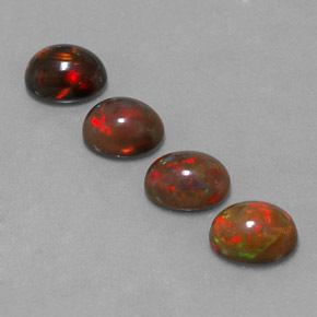Pedras preciosas de opala chocolate multicolorido natural de  ct, corte oval, translúcido