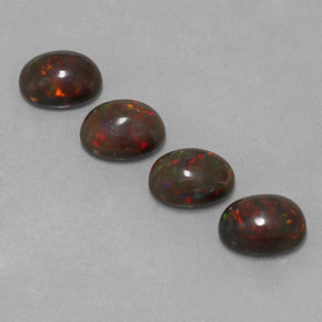 Pedras preciosas de opala chocolate multicolorido natural de 3,23 ct, corte oval, translúcido
