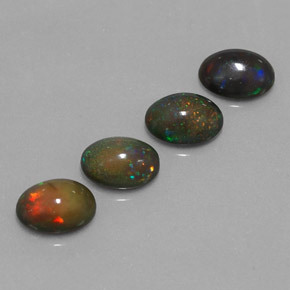 Pedras preciosas de opala chocolate multicolorido natural de 3,00 ct, corte oval, translúcido
