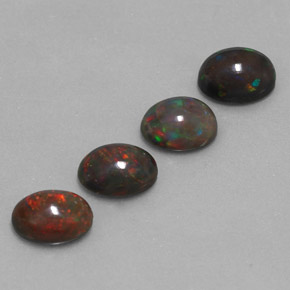 Pedras preciosas de Opala de Chocolate Multicolorido natural de 3.38 ct, Corte Oval, Translúcido