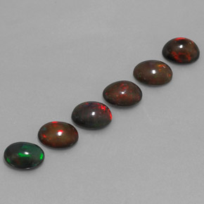 Pedras preciosas de opala chocolate multicolorido natural de 4,61 ct, corte oval, translúcido