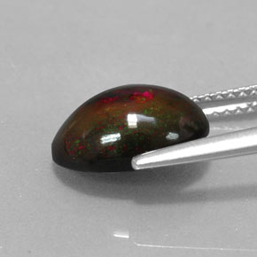 Opala chocolate multicolorido natural 2,24ct, corte oval, opaco